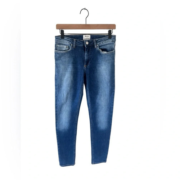 Acne Studios Skin 5 Used Blue Mid Rise Skinny Jean - Picture 5 of 7